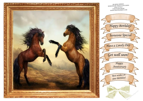REARING HORSES MULTI SENTIMENT  GET WELL ANNIVERSARY GOOD LUCK ETC