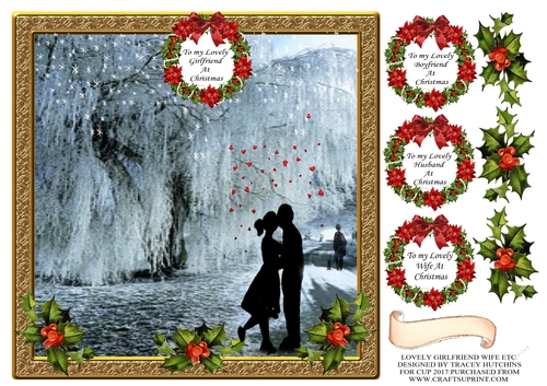 LOVELY COUPLE WINTER KISSES BOY/GIRLFRIEND WIFE/HUSBAND