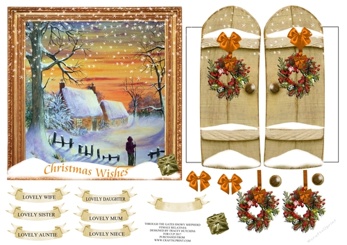 THROUGH THE GATES FEMALE RELATIVES SNOWY VILLAGE 6x6
