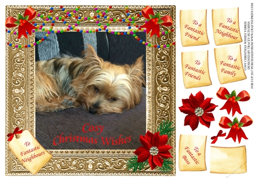 COSY CHRISTMAS WISHES - FRIEND/S NEIGHBOUR/S FAMILY BOSS ETC YORKIE