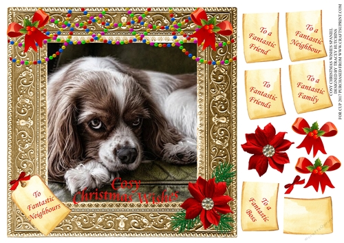 COSY CHRISTMAS WISHES - FRIEND/S NEIGHBOUR/S FAMILY BOSS ETC SPANIEL