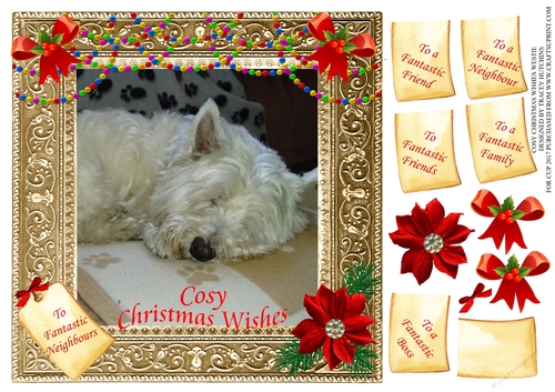 COSY CHRISTMAS WISHES - FRIEND/S NEIGHBOUR/S FAMILY BOSS ETC WESTIE
