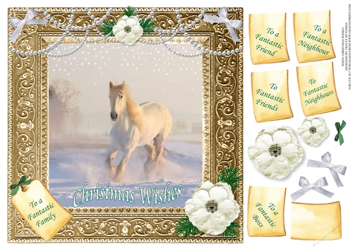 WHITE CHRISTMAS WISHES = HORSE MULTI SENTIMENT