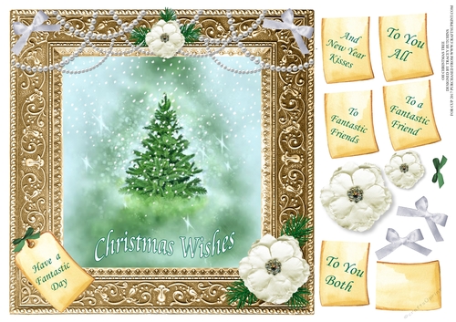 OH CHRISTMAS TREE MULTI SENTIMENT CHRISTMAS WISHES NEW YEAR KISSES