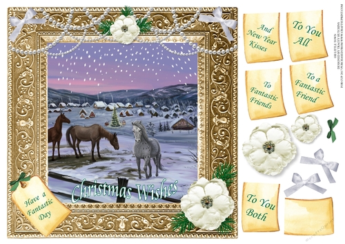 OH LITTLE TOWN MULTI SENTIMENT CHRISTMAS WISHES NEW YEAR KISSES
