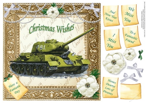 SERVICES CHRISTMAS WISHES ARMY TANK  - HEROES DESERVE LOTS OF PRESENTS