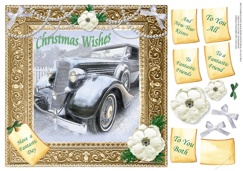 VINTAGE CAR CHRISTMAS WISHES 
