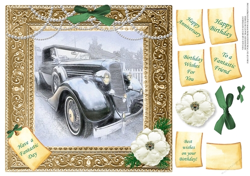 VINTAGE CAR BIRTHDAY / MULTI SENTIMENT