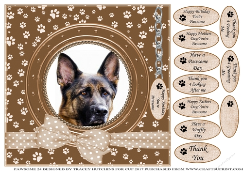 ALSATIAN THANK YOU AND VARIOUS OTHER SENTIMENTS