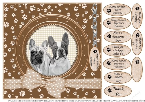 FRENCH BULLDOG 2 THANK YOU AND VARIOUS OTHER SENTIMENTS