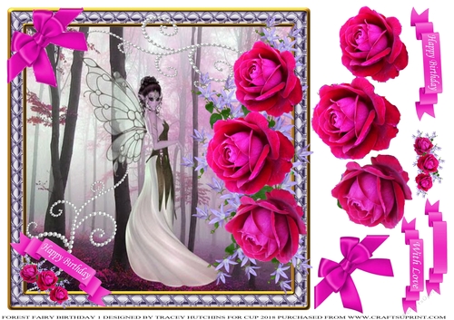 FOREST FAIRY BIRTHDAY 1 WITH SELECTION OF BIRTHDAY & BLANK BANNERS