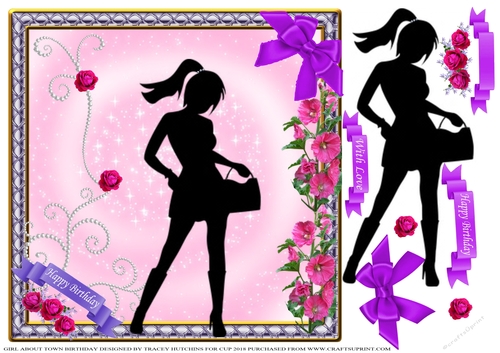 GIRL ABOUT TOWN BIRTHDAY WITH SELECTION OF BIRTHDAY & BLANK BANNERS
