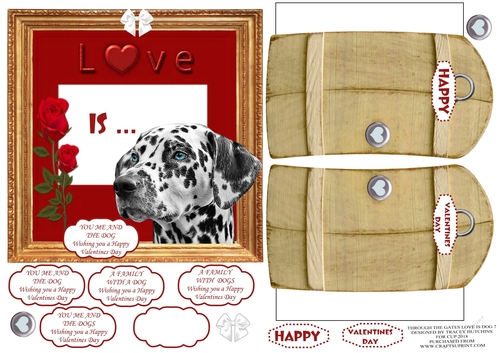 THROUGH THE GATES  MULTI USE UNISEX 6x6 VALENTINES LOVE IS YOU ME AND THE DOG/S 7