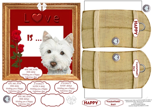 THROUGH THE GATES  MULTI USE UNISEX 6x6 VALENTINES LOVE IS YOU ME AND THE DOG/S 8
