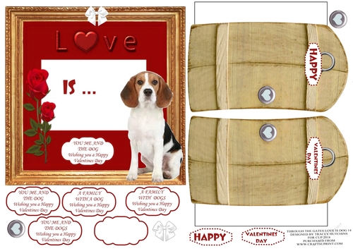 THROUGH THE GATES 6X6 VALENTINES LOVE IS ME YOU AND THE DOG 14