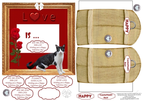 THROUGH THE GATES 6X6 VALENTINES LOVE IS ME YOU AND THE CAT/S 1