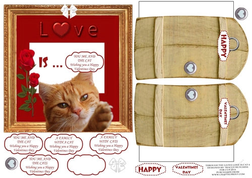THROUGH THE GATES 6X6 VALENTINES LOVE IS ME YOU AND THE CAT/S 6