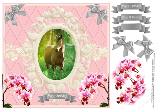 PRETTY ORCHID AND HORSE BIRTHDAY / MOTHERS DAY 1
