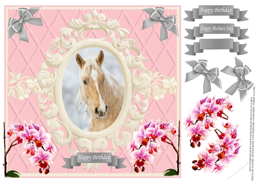 PRETTY ORCHID AND HORSE BIRTHDAY / MOTHERS DAY 2