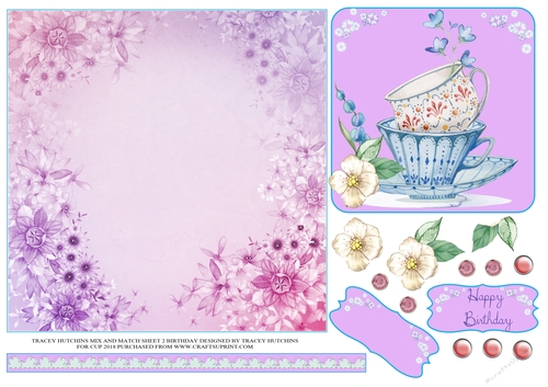 MIX AND MATCH SHEET 2 BIRTHDAY TEACUP