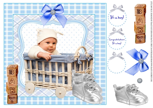 LITTLE BOY BLUE MODERN LOOK NEW BABY SHEET WITH SENTIMENTS