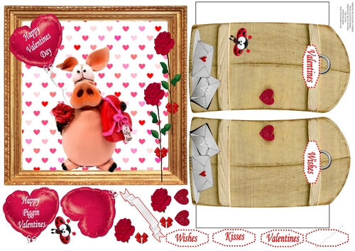 THROUGH THE GATES PIGGIN VALENTINE WISHES UNISEX 6x6