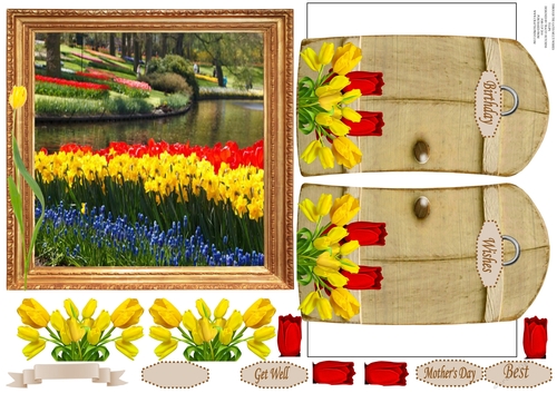 THROUGH THE GATES MULTI WISHES TULIPS 6x6