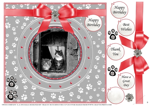 TWOS COMPANY  3s A SNUGGLE MULTI SENTIMENT 9 INK SAVING