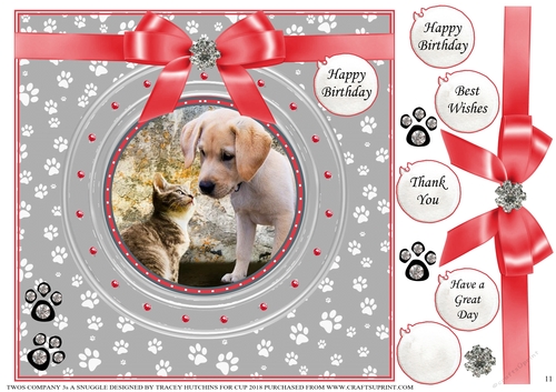 TWOS COMPANY  3s A SNUGGLE MULTI SENTIMENT 11 INK SAVING