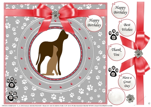 TWOS COMPANY  3s A SNUGGLE MULTI SENTIMENT 12 INK SAVING