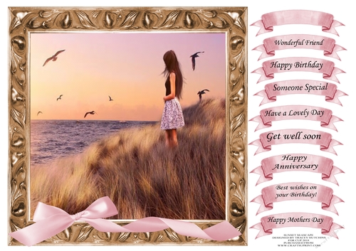 SUNSET SEASCAPE WITH SELECTION OF SENTIMENTS