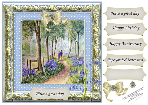 SPRINGTIME WALK MULTI SENTIMENT - BIRTHDAY GET WELL ANNIVERSARY ETC