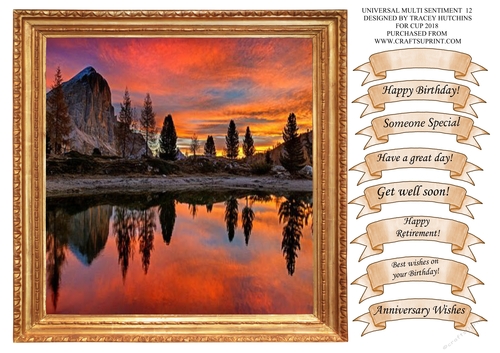 UNISEX UNIVERSAL SCENIC  SHEET 3 WITH SELECTION OF SENTIMENTS