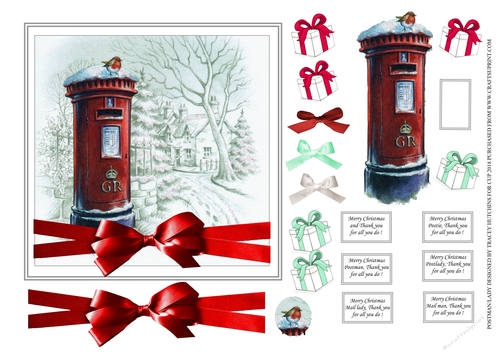 CHRISTMAS POSTMAN THANK YOU & OTHER OPTIONS TOO 6x6
