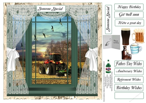 PLOUGHING THROUGH THE WINDOW FATHERS DAY AND MULTI SENTIMENTS