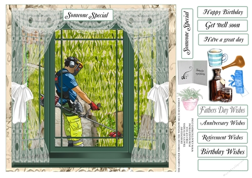 THE GARDENER THROUGH THE WINDOW FATHERS DAY AND MULTI SENTIMENTS