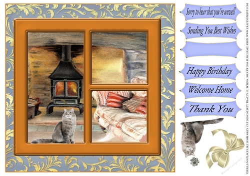 THERES NO PLACE LIKE HOME MULTI SENTIMENT GREY CAT
