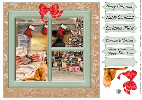 CHRISTMAS THERES NO PLACE LIKE HOME MULTI SENTIMENT GINGER CAT