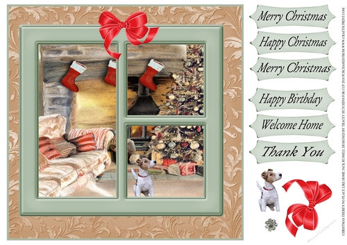 CHRISTMAS THERES NO PLACE LIKE HOME MULTI SENTIMENT JACK RUSSELL