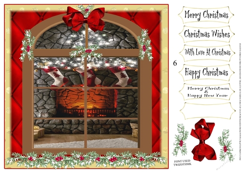 COZY FESTIVE FIRES & FIRS 6 WITH VARIOUS CHRISTMAS SENTIMENTS