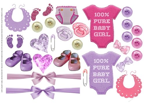 100% PURE BABY GIRL CLIP ART