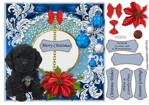 PUPPY CHRISTMAS KISSES COCKERPOO, black
