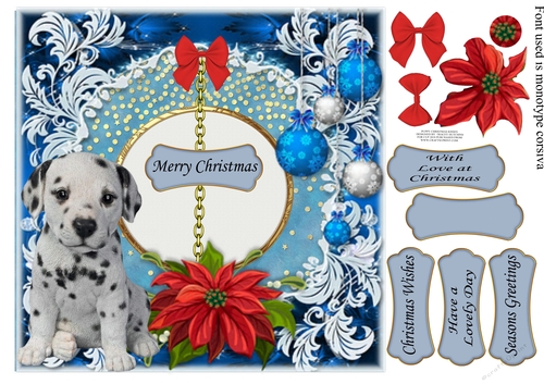 PUPPY CHRISTMAS KISSES DALMATIAN