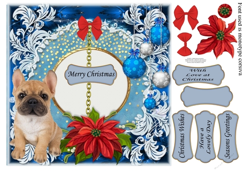 PUPPY CHRISTMAS KISSES FRENCH BULLDOG