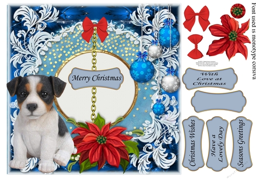 PUPPY CHRISTMAS KISSES JACK RUSSELL 2