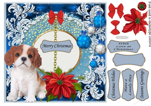 PUPPY CHRISTMAS KISSES KING CHARLES SPANIEL