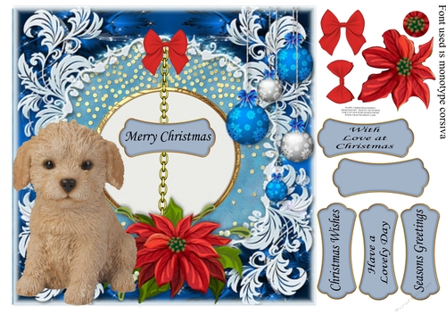 PUPPY CHRISTMAS KISSES LABRADOODLE  golden