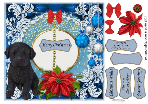 PUPPY CHRISTMAS KISSES LABRADOOR black