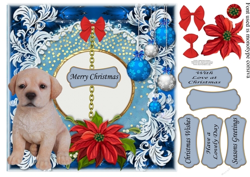 PUPPY CHRISTMAS KISSES LABRADOOR golden