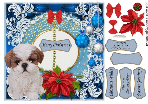 PUPPY CHRISTMAS KISSES SHIHTZU
